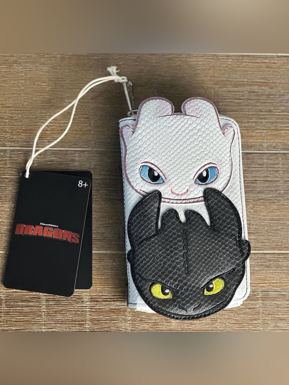 NWT LOUNGEFLY How to Train Your Dragon Light Fury Toothless Wallet